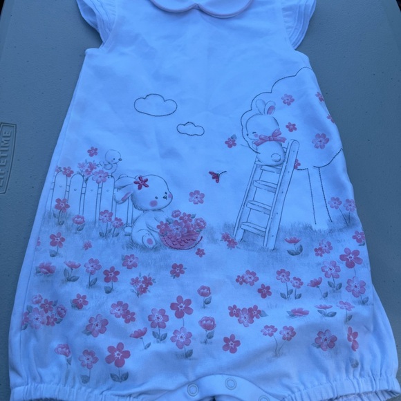 Mayoral Pink and White Nightgown Pajamas NWT Color White 12 Months Newborn Onsie - Picture 7 of 13